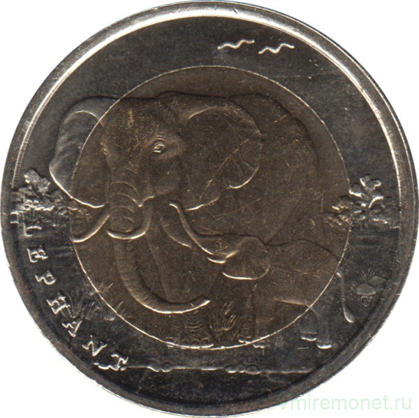 Монета. Турция. 1 лира 2009 год. Фауна Турции - слон.