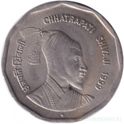 Монета. Индия. 2 рупии 1999 год. Чхатрапи Шиваджи. "♦" - Мумбаи.