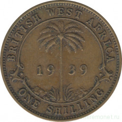 Монета. Британская Западная Африка. 1 шиллинг 1939 год.