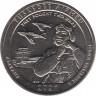Монета. США. 25 центов 2021 год. Национальный парк № 56. Памятник лётчикам Таскиги (Алабама). Монетный двор D. ав.