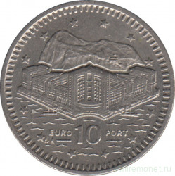 Монета. Гибралтар. 10 пенсов 1997 год.