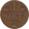  Монета. Швеция. 1 эре 1904 год. ав.