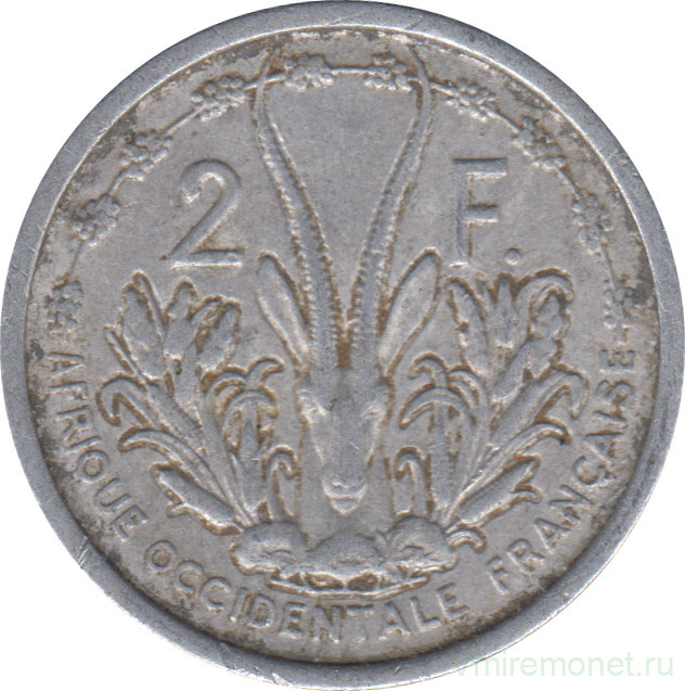Монета. Французская Западная Африка. 2 франка 1948 год.