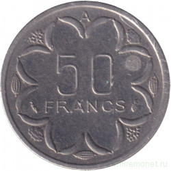 Монета. Центральноафриканский экономический и валютный союз (ВЕАС). 50 франков 1977 год. (Чад - А).