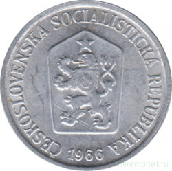 Монета. Чехословакия. 10 геллеров 1966 год.