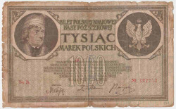 Банкнота. Польша. 1000 польских марок 1919 год. Тип 22a.