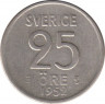 Монета. Швеция. 25 эре 1952 год. ав.