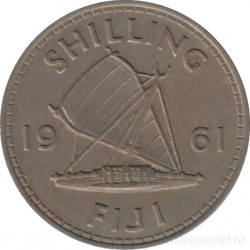 Монета. Фиджи. 1 шиллинг 1961 год.