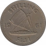 Монета. Фиджи. 1 шиллинг 1961 год. ав.