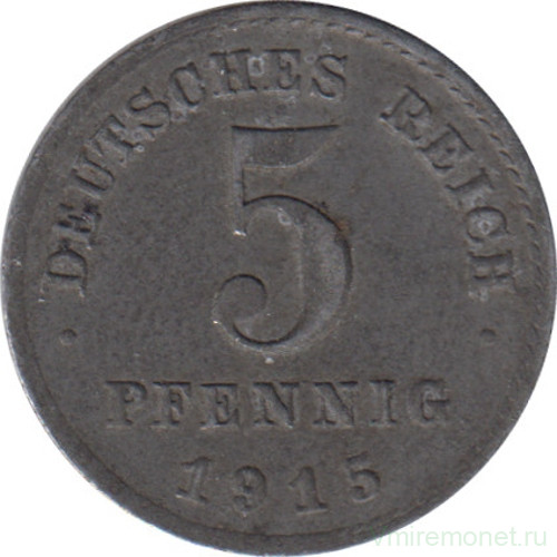 Монета. Германия (Германская империя 1871-1922). 5 пфеннигов 1915 год. Магнитная. (А).