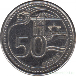 Монета. Сингапур. 50 центов 2013 год.