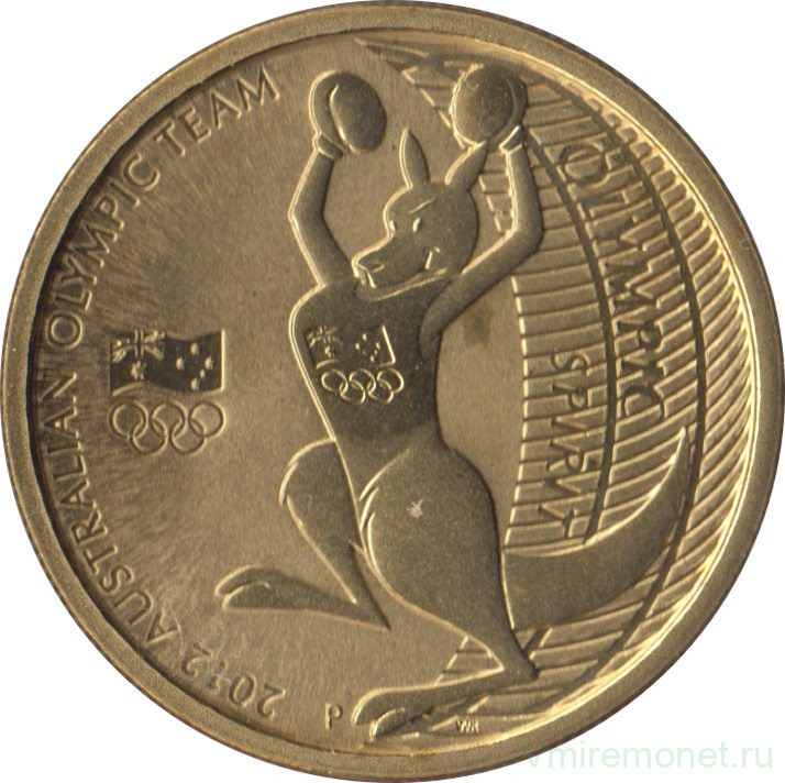 Монета. Австралия. 1 доллар 2012 год. Австралийская олимпийская сборная, Лондон 2012. В конверте.
