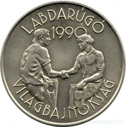 Монета. Венгрия. 100 форинтов 1989 год. Чемпионат мира по футболу 1990.
