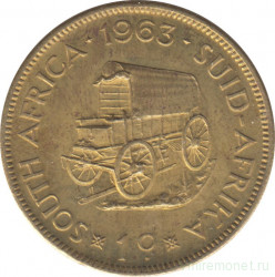 Монета. Южно-Африканская республика (ЮАР). 1 цент 1963 год.