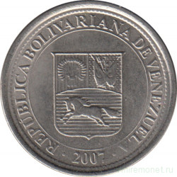 Монета. Венесуэла. 25 сентимо 2007 год.