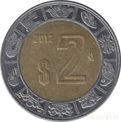 Монета. Мексика. 2 песо 2012 год.