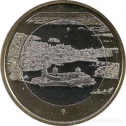 Монета. Финляндия. 5 евро 2018 год. Крепость Олавинлинна.