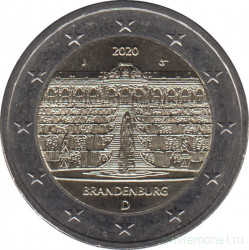 Монета. Германия. 2 евро 2020 год. Бранденбург (J).