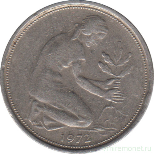 Монета. ФРГ. 50 пфеннигов 1972 год. Монетный двор - Гамбург (J).