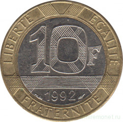 Монета. Франция. 10 франков 1992 год.
