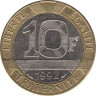 Монета. Франция. 10 франков 1992 год. ав.