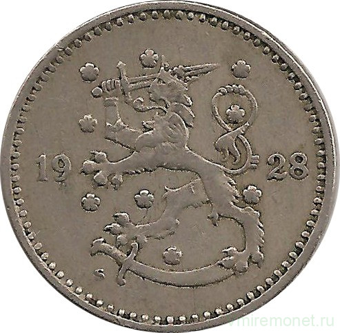 Монета. Финляндия. 1 марка 1928 год.