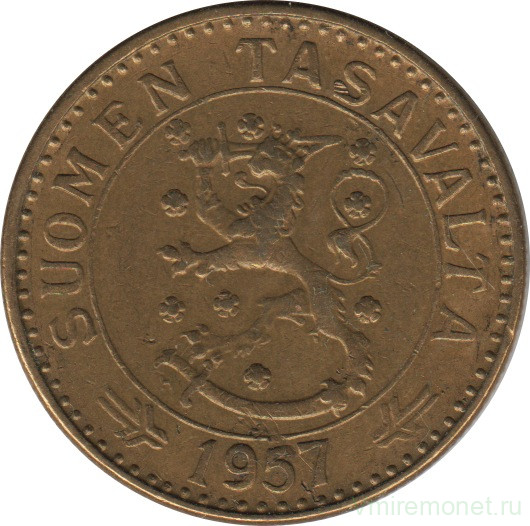 Монета. Финляндия. 20 марок 1957 год.