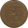Аверс. Монета. Финляндия. 20 марок 1957 год.