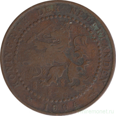 Монета. Нидерланды. 1 цент 1904 год.