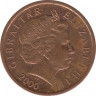 Монета. Гибралтар. 1 пенни 2000 год. ав.