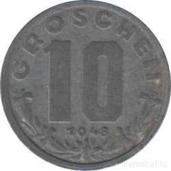 Монета. Австрия. 10 грошей 1948 год.