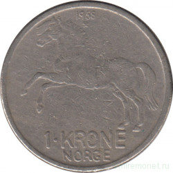 Монета. Норвегия. 1 крона 1958 год.