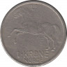 Монета. Норвегия. 1 крона 1958 год. ав.
