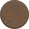 Монета. Нидерландские Антильские острова. 1 цент 1970 год. Новый тип. ав.