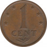 Монета. Нидерландские Антильские острова. 1 цент 1970 год. Новый тип. рев.