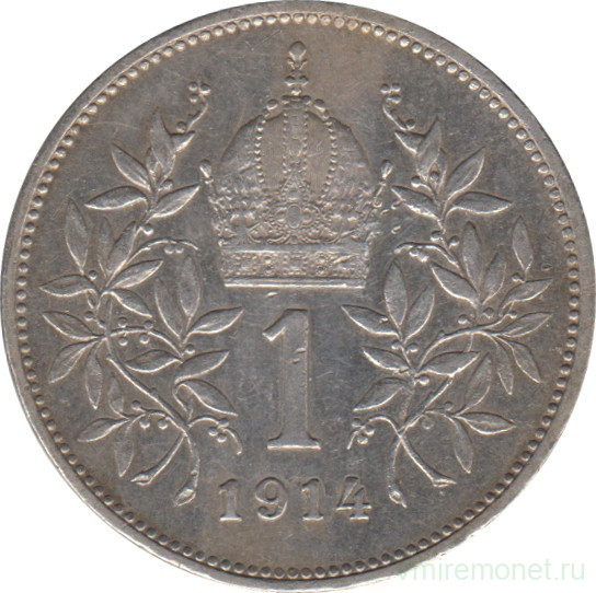 Монета. Австро-Венгерская империя. 1 крона 1914 год.