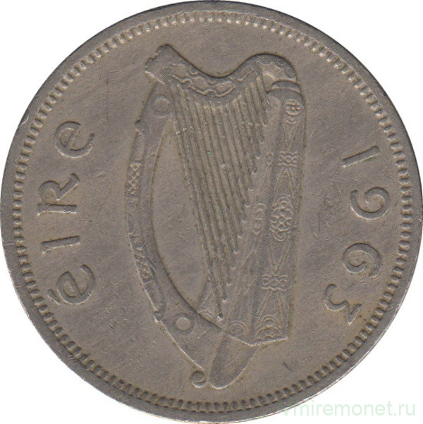 Монета. Ирландия. 1 шиллинг 1963 год.
