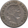  Монета. Швейцария. 5 раппенов 1943 год. ав.