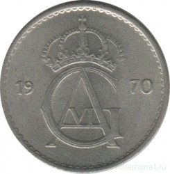 Монета. Швеция. 25 эре 1970 год.