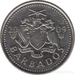Монета. Барбадос. 25 центов 2009 год.
