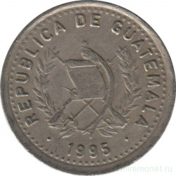 Монета. Гватемала. 25 сентаво 1995 год.