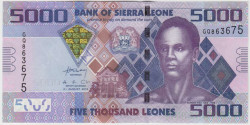 Банкнота. Сьерра-Леоне. 5000 леоне 2013 год. Тип 32b.