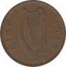 Монета. Ирландия. 1 пенни 1952 год. ав.
