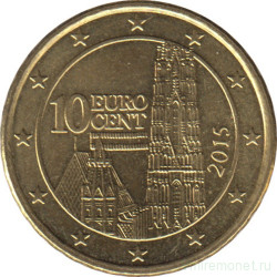 Монета. Австрия. 10 центов 2015 год.