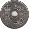 Монета. Дания. 25 эре 1971 год. ав.
