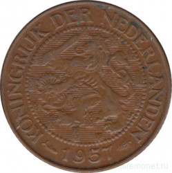 Монета. Суринам. 1 цент 1957 год.