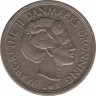  Реверс. Монета. Дания. 5 крон 1974 год.