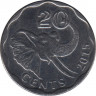 Монета. Свазиленд. 20 центов 2015 год. ав.