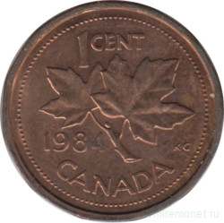 Монета. Канада. 1 цент 1984 год.