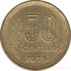 Монета. Аргентина. 50 сентаво 1975 год.
